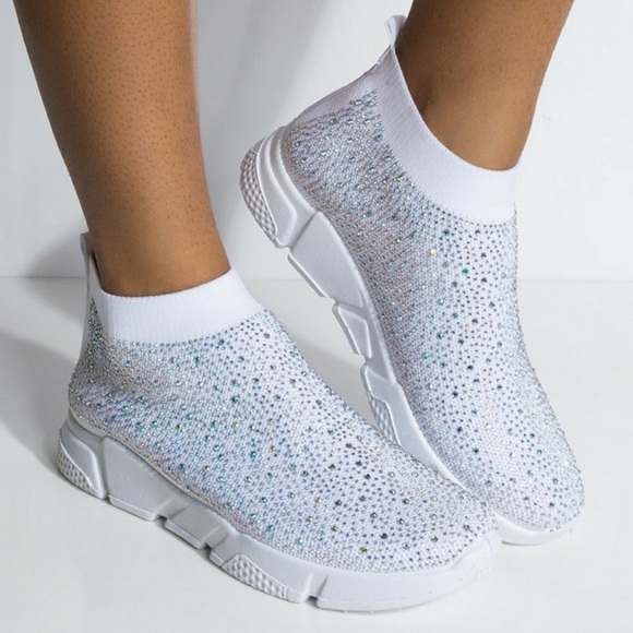 Shoes - Ice queen bling sneaker white